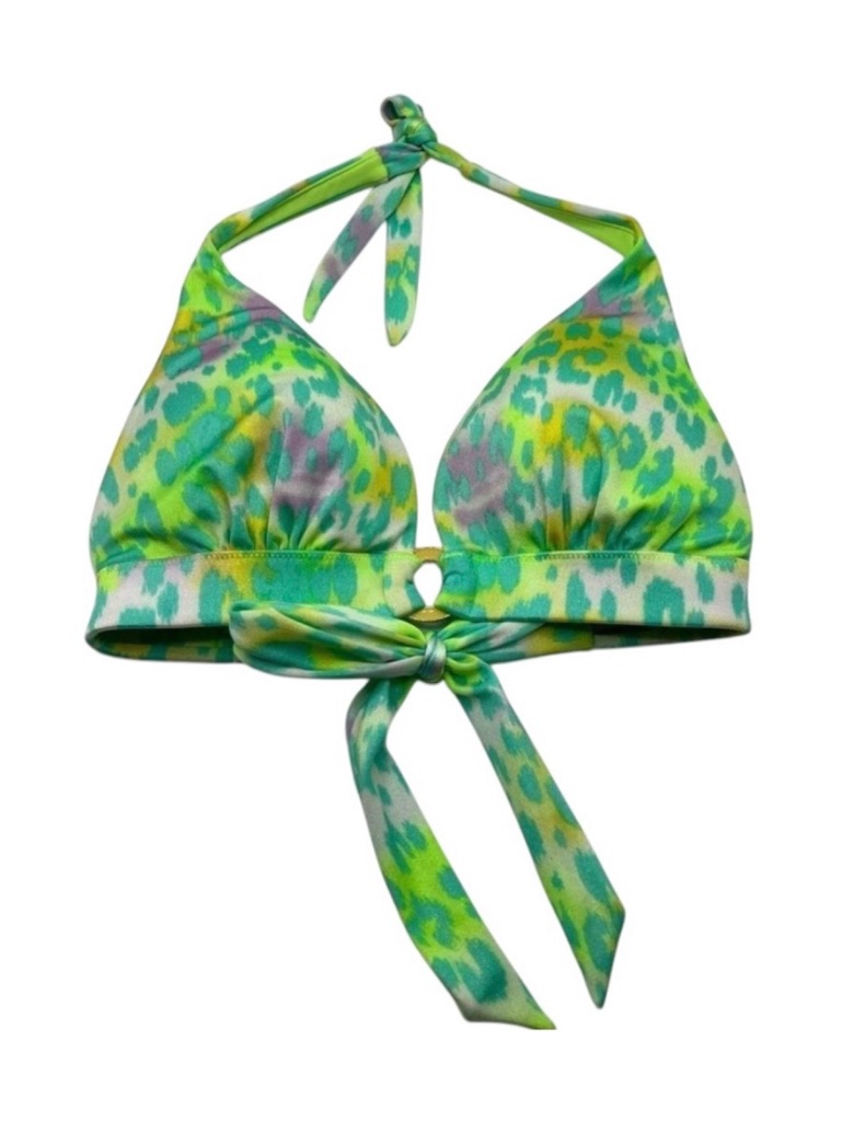 Victoria’s Secret Sz M Bikini Top Padded Cups Green Yellow Pink White
